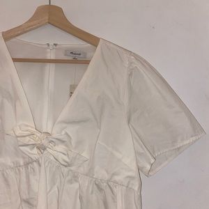 NWT Madewell Tie-Front Babydoll Dress White